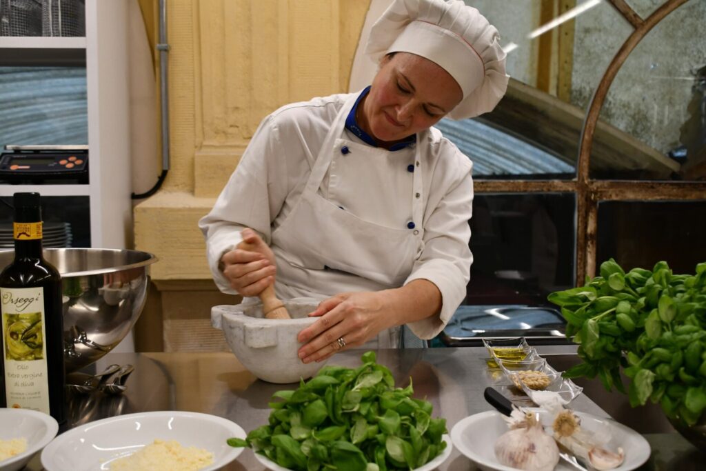 cooking pesto